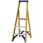 Werner Werner Fibreglass Platform Stepladder Trade 3 Tread