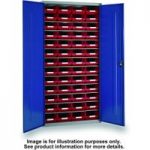 Barton Storage Barton Topstore 013059 6 Shelf Cabinet with 52 TC4 Blue Containers