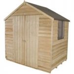 Forest Forest 7x5ft Apex Overlap Pressure Treated Double Door Shed (Assembled)
