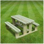 Rutland County Rutland County TJRPB4-LGR Tinwell Junior Picnic Bench – Rounded – 4ft