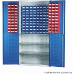 Barton Storage Barton 013086 Louvre Panel Cabinet with TC1 and TC3 Containers and 3 Shelves (Red and Blue)