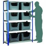 Barton Storage Barton Storage Eco-Rax Shelving Unit With 8 Space Bin Containers