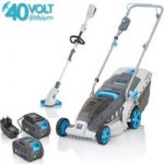 Swift Swift EB137CD22 40V 370mm Cordless Wide Mower Dual Battery Kit with Grass Trimmer