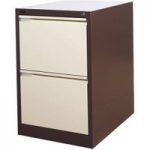 Steelco Steelco 2DFCM 2 Drawer Filing Cabinet (Brown/ Beige)