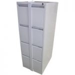 Steelco Steelco 4DFCMLB 4 Drawer Locking Bar Filing Cabinet (Light Grey)