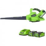 Greenworks Greenworks GWGD40BVK2X 40V Brushless blower with 2 x 2Ah Batteries and Charger