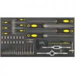 Sealey Sealey S01132 48 Piece Tool Tray with Tap & Die, File & Caliper Set