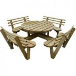 Forest Forest 82x246x246cm Circular Picnic Table with Seat Backs