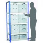 Machine Mart Xtra Barton Storage Eco-Rax Shelving Unit With 14 24 Litre Storemaster Containers