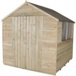 Forest Forest 7x7ft Apex Overlap Pressure Treated Double Door Shed