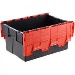 Barton Storage Barton ALC6436/RD/2 65L Attached Lid Euro Container Red/Black (2 Pack)