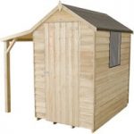 Forest Forest 4x6ft Apex Overlap Pressure Treated Shed with Lean To (Assembled)