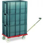 Machine Mart Xtra Barton Storage 88880-01WH/6432 Euro Container Dolly With Handle & 3 x 60ltr Containers