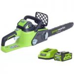 Greenworks Greenworks GWGD40CS40K2 40V 400mm Chainsaw with Battery and Charger