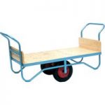 Barton Storage Barton Storage BT/9111/CT/RB Double Handle Flatbed Trolley With Rubber Wheels