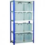 Machine Mart Xtra Barton Storage Eco-Rax Shelving Unit With Eight 40 Litre Storemaster Containers