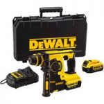 DeWalt DeWalt DCH253M2 18V XR Li-Ion Hammer Drill, 2×4.0AH Batteries & Kit Box (SDS+)