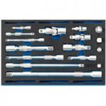 Draper Draper IT-EVA44 16 Piece Extension Bar, Universal Joints and Socket Converter Set