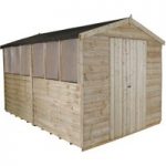 Forest Forest 8x12ft Apex Overlap Pressure Treated Double Door Shed (Assembled)