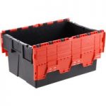 Barton Storage Barton ALC6440/RD/2 77L Attached Lid Euro Container Red/Black (2 Pack)