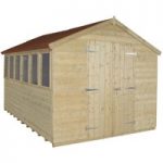 Forest Forest 8x12ft Apex Pressure Treated Shiplap Double Door Shed