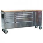 Sealey Sealey AP7210SS Mobile 10 Drawer Stainless Steel Cabinet with Cupboard