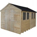 Forest Forest 8x10ft Apex Pressure Treated Shiplap Double Door Shed (Assembled)