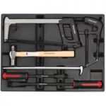 Machine Mart Xtra Sealey TBT30 6 Piece Tool Tray with Prybar, Hammer & Hacksaw Set